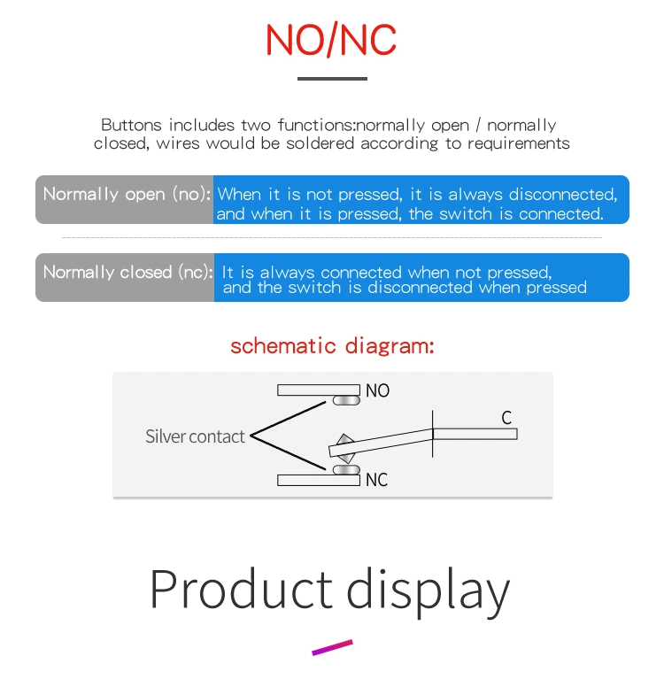 China Hban IP67 16mm 1no1nc Ring LED Light Power Symbol 1non1c Momentary 5 Pin Metal Push Button Switch