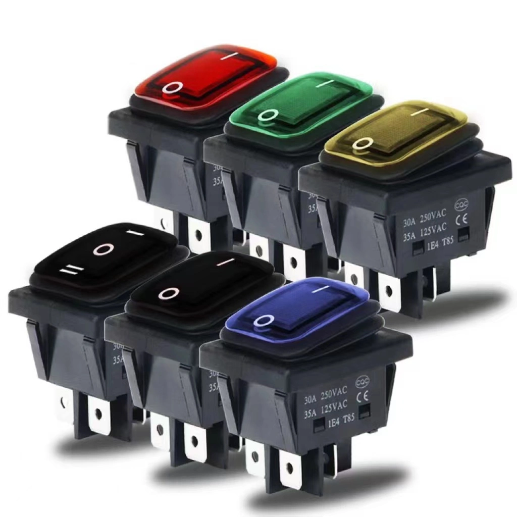 Four-Pin Six-Pin 16A/20A/30A 250V Waterproof Rocker Ship Type Switch with Electric Tools on off Switch Kcd4