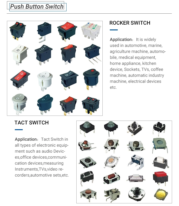 Waterproof Push Button Switch IP65 Panel Mount LED Illuminated Momentary Power Switch on-off Rocker Switch 4pins/6pins with CE Approval (KCD4-003-BN)