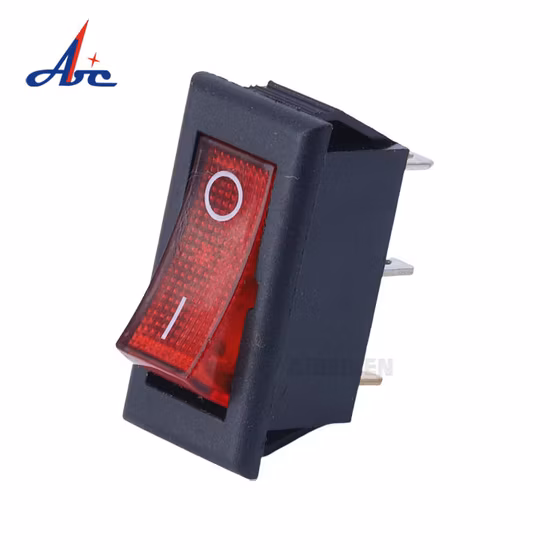 Большой ток 30A 250VAC Kcd3 Кулисный переключатель Mini 3 Pin On Off 2 положения Кулисный переключатель с красной подсветкой